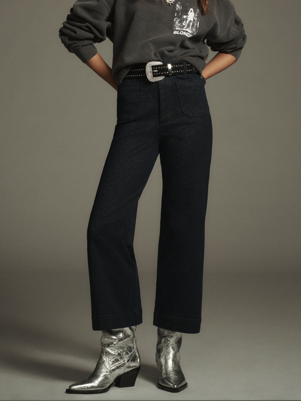 The Colette- wide leg cropped - sparkle edition